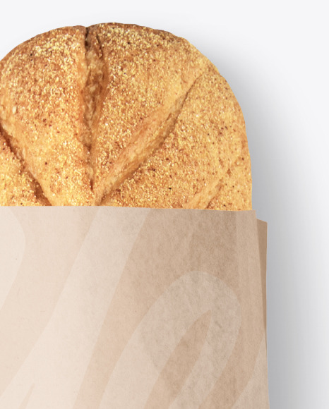 Kraft Package with Bread Mockup