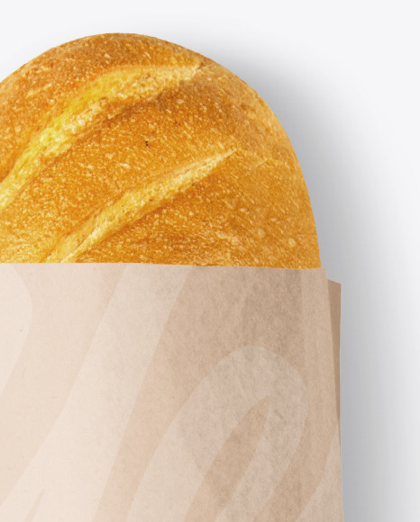 Kraft Package with Bread Mockup