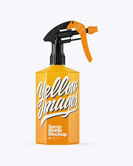 Glossy Spray Bottle Mockup