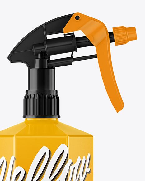 Glossy Spray Bottle Mockup