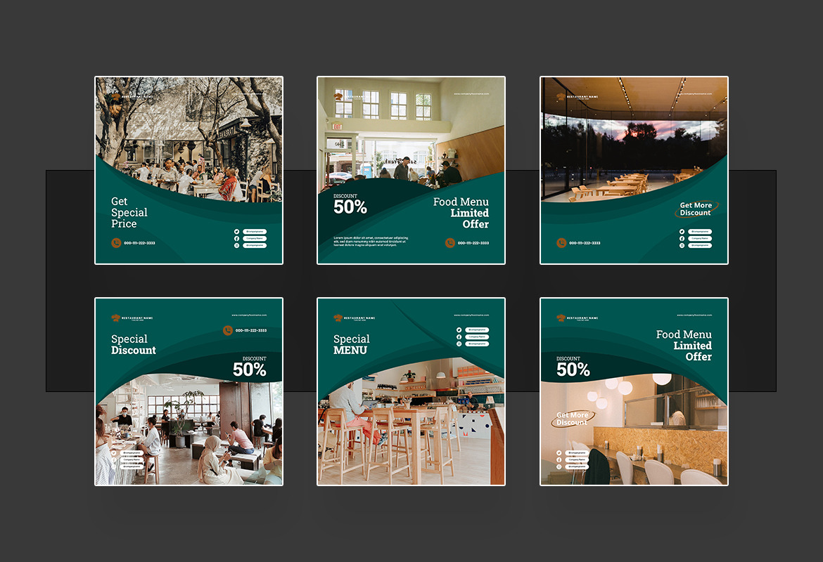 Restaurant Instagram Post and Story Template