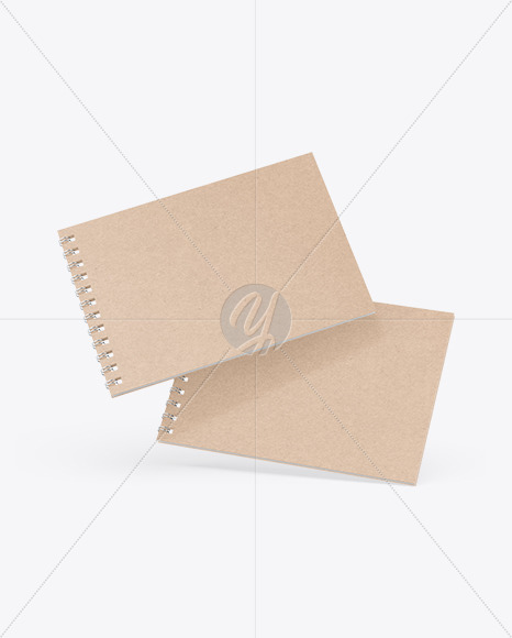 Two Kraft Paper Sketchbooks Mockup