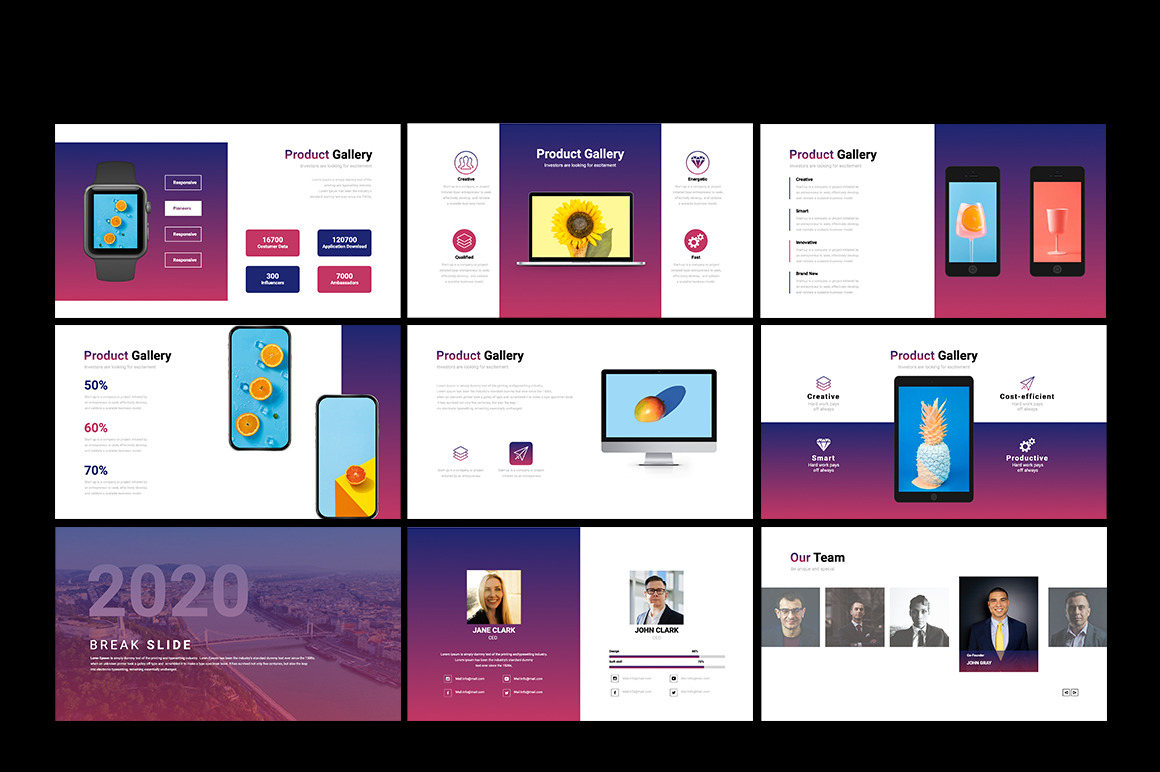 UNICORN Startup Pitch Deck Keynote Template