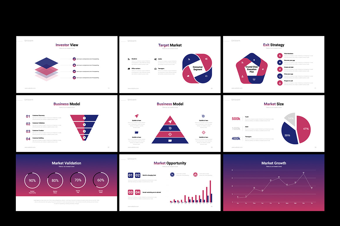 Unicorn Startup Pitch Deck Powerpoint Template