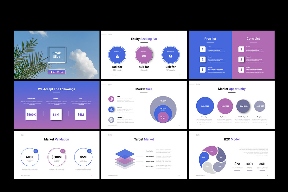 SOLO Startup Pitch Deck Powerpoint Template