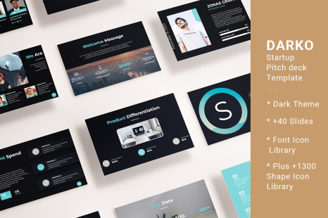 DARKO Pitch Deck Keynote Template - Invest