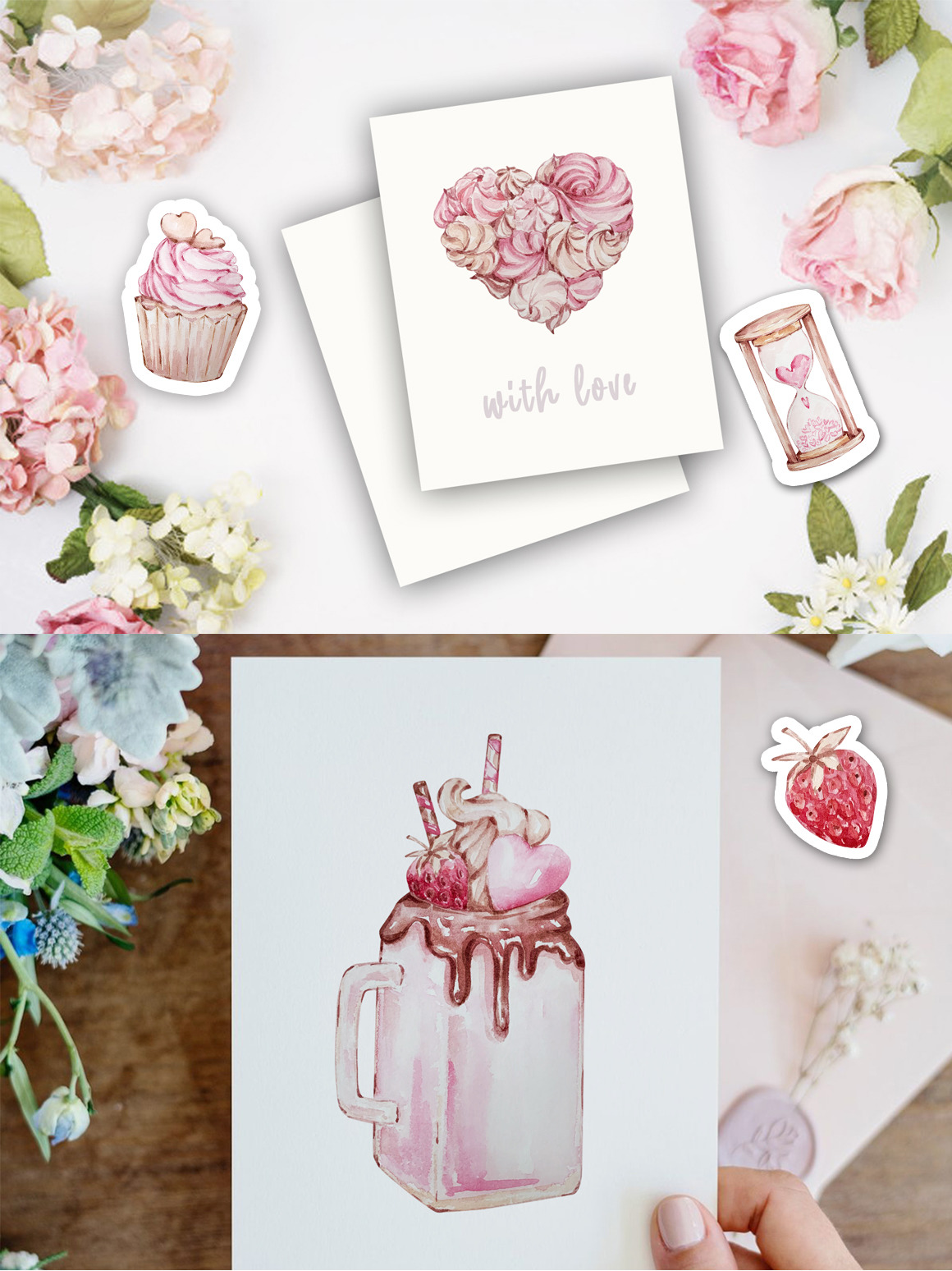 Valentine's day Watercolor Clipart Valentine's day Watercolor Clipart