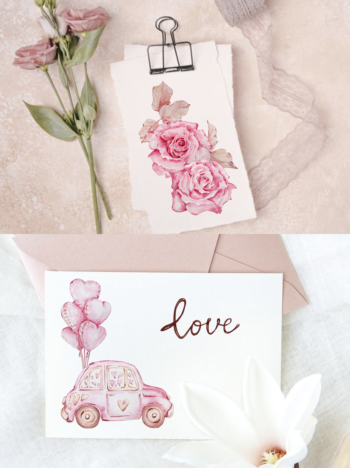 Valentine&#039;s day Watercolor Clipart