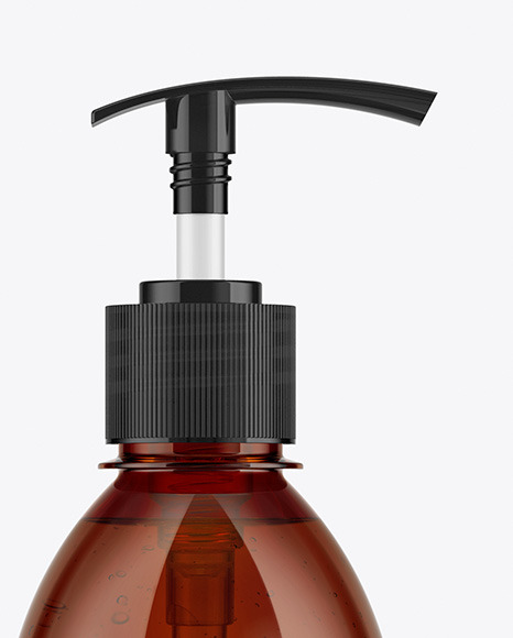 Amber Liquid Soap Bottle Mockup