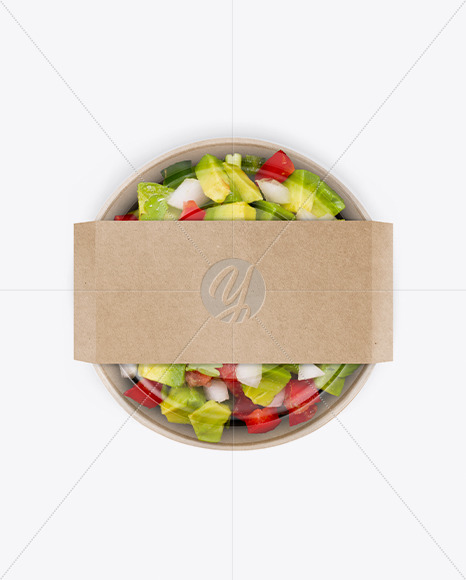 Paper Bowl with Salad Mockup