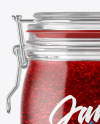 Glass Raspberry Jam Jar With Clamp Lid Mockup