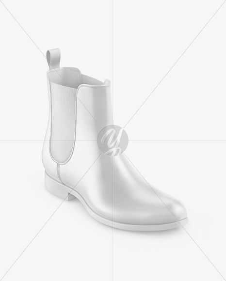 Glossy Leather Chelsea Boot Mockup