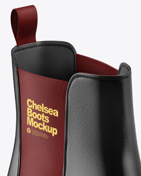 Glossy Leather Chelsea Boot Mockup