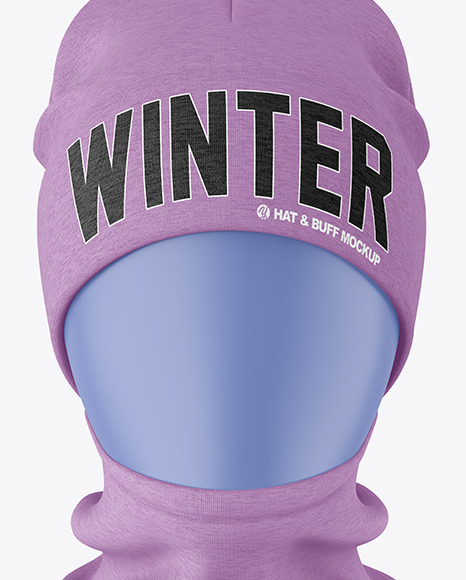 Melange Winter Hat & Buff Mockup