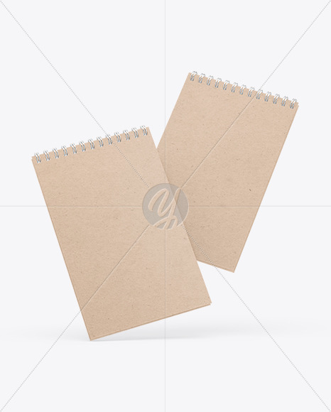 Two Kraft Paper Notebooks Mockup