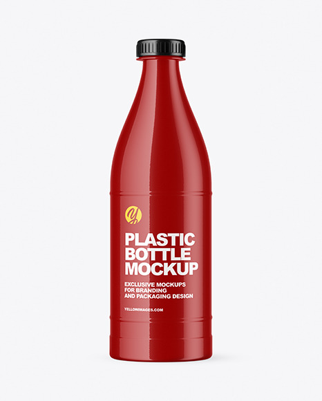 Glossy Plastic Bottle Mockup