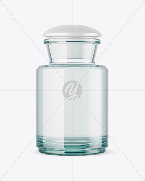 Blue Glass Bottle Mockup