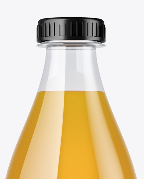 Clear Apple Juice Bottle Mockup