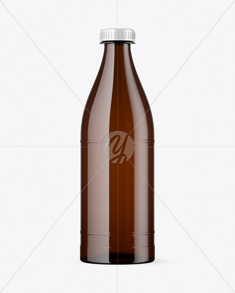 Amber Plastic Bottle Mockup