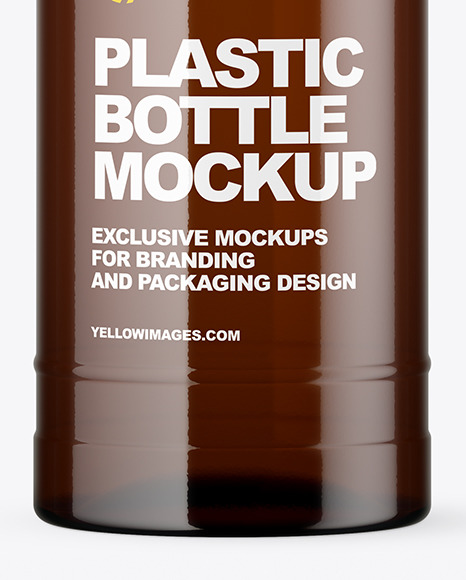 Amber Plastic Bottle Mockup