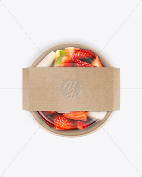 Paper Bowl With Mixed Fruits Mockup