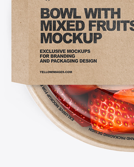 Paper Bowl With Mixed Fruits Mockup