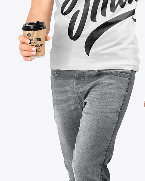 Man in a Raglan T-Shirt and Jeans Mockup