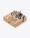 Kraft Paper Double Pizza Box With Handles Mockup