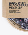 Paper Bowl With Blackberries Mockup