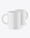 Two Glossy Mugs Mockup