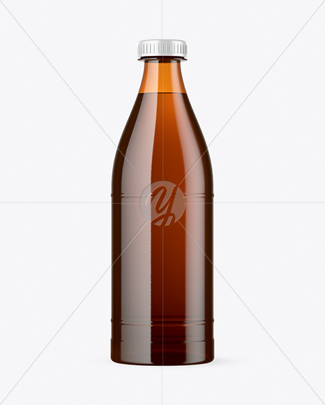 Amber Plastic Bottle Mockup