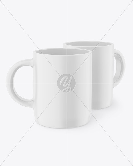 Two Matte Mugs Mockup