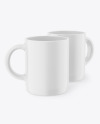 Two Matte Mugs Mockup