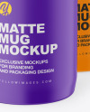 Two Matte Mugs Mockup