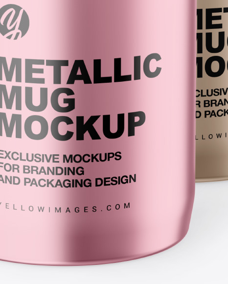 Two Metallic Mugs Mockup