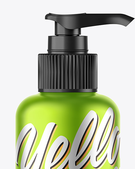 Matte Metallic Sanitizer Bottle w/ Closed Pump Mockup