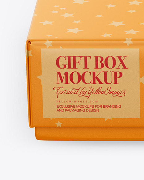 Matte Gift Box Mockup