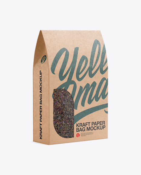 Kraft Paper Bag with a Window Mockup