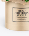 Kraft Round Flower Box Mockup