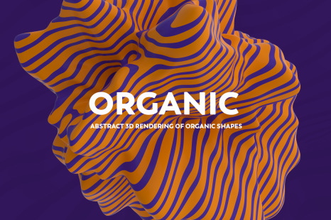 Abstract 3D Rendering of Organic Shapes Purple & Orange - Organic shapes