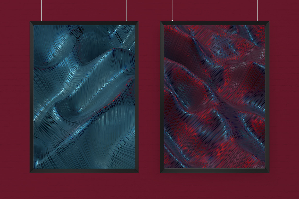 Abstract 3d Rendering of Soft Waves