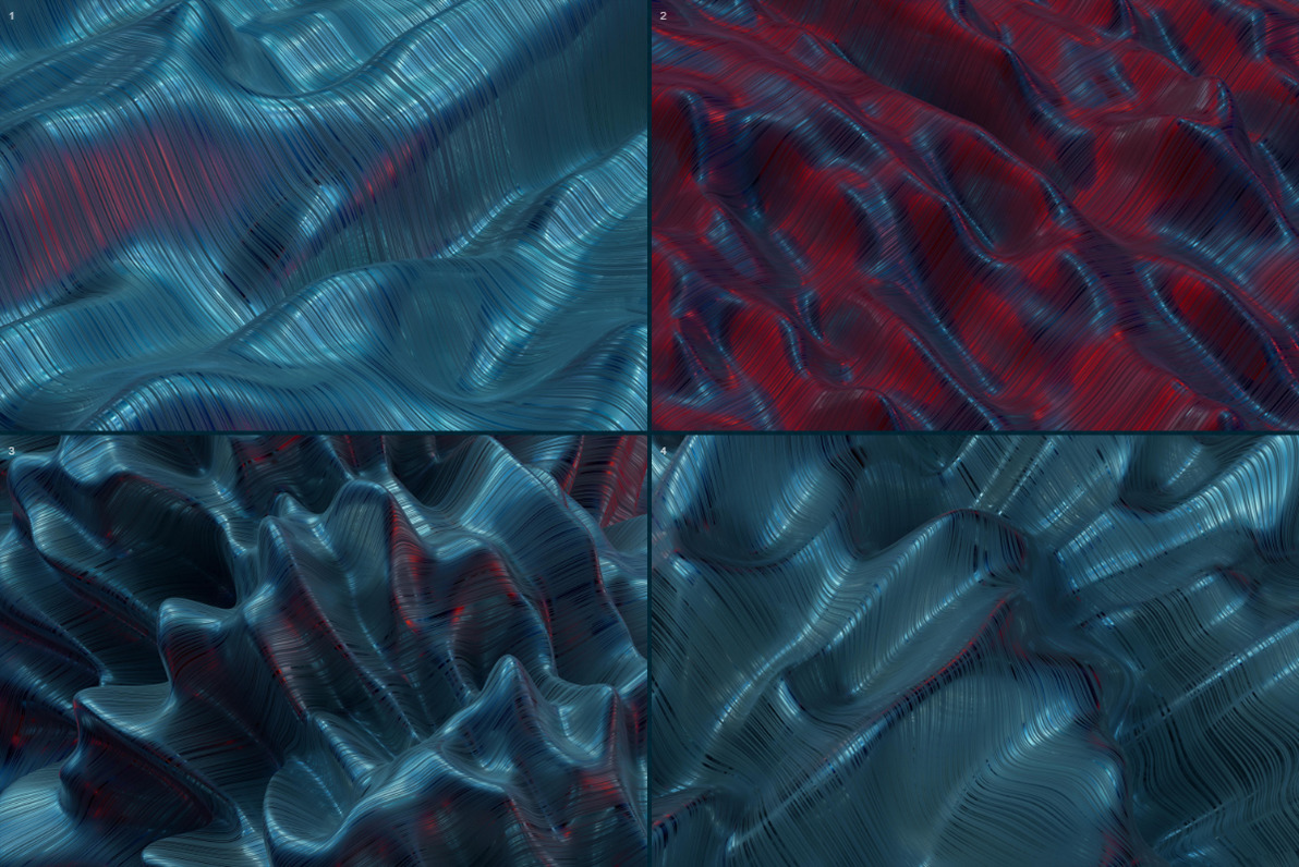 Abstract 3d Rendering of Soft Waves