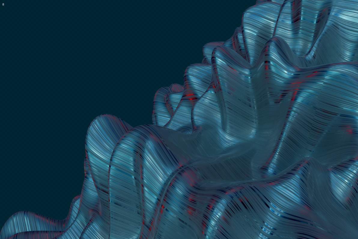 Abstract 3d Rendering of Soft Waves