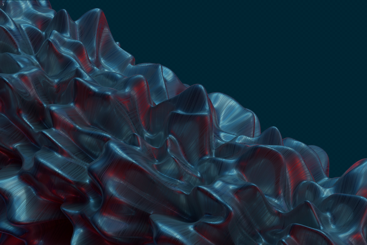 Abstract 3d Rendering of Soft Waves