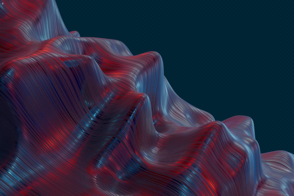 Abstract 3d Rendering of Soft Waves