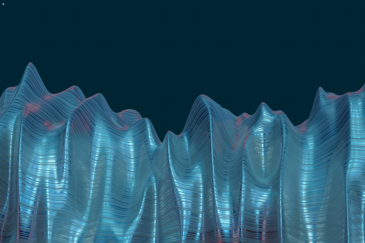 Abstract 3d Rendering of Soft Waves