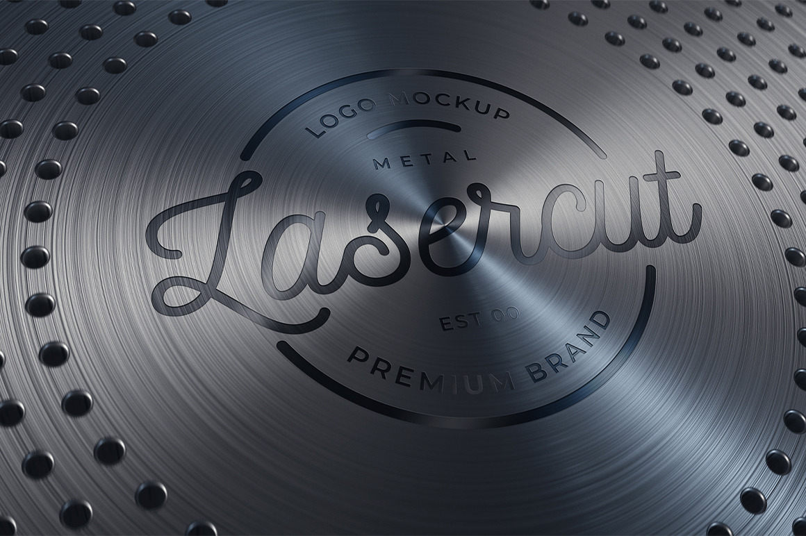 Metal Lasercut Logo Mockups