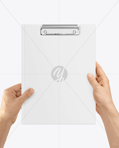 Clipboard Folder in Hands Mockup