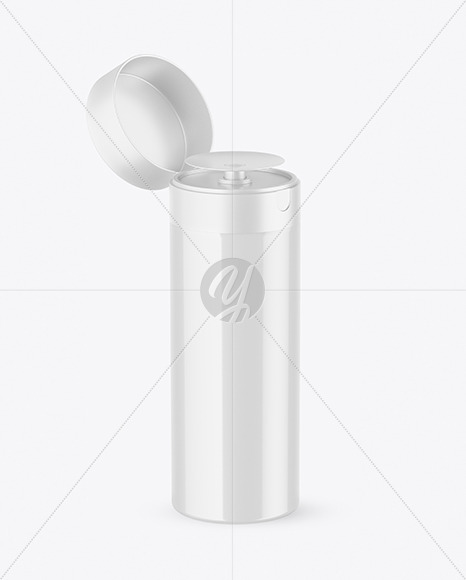 Glossy Cosmetic Bottle with Pump Mockup