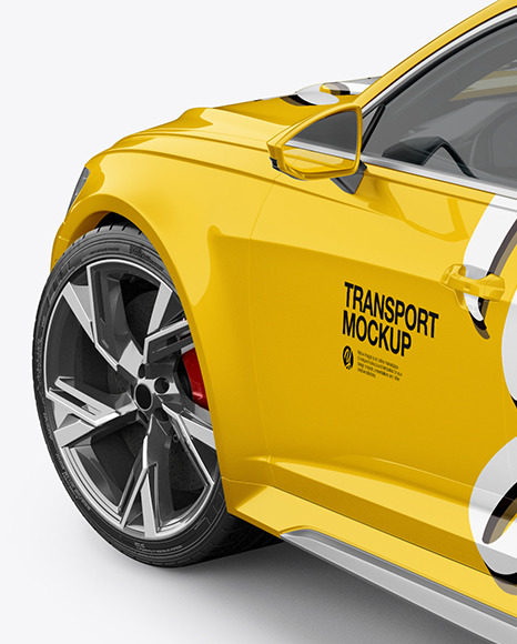 Sport Car Mockup - Back Half Side View (High-Angle Shot)